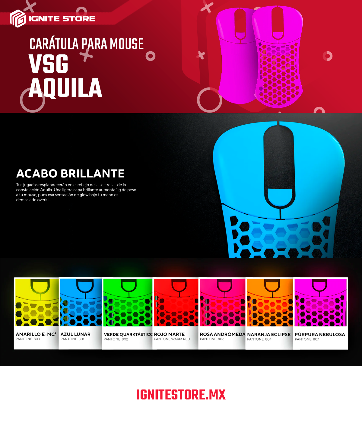 CARÁTULA PARA MOUSE VSG ROSA MATE - CASE-AQ-PIN-MAT