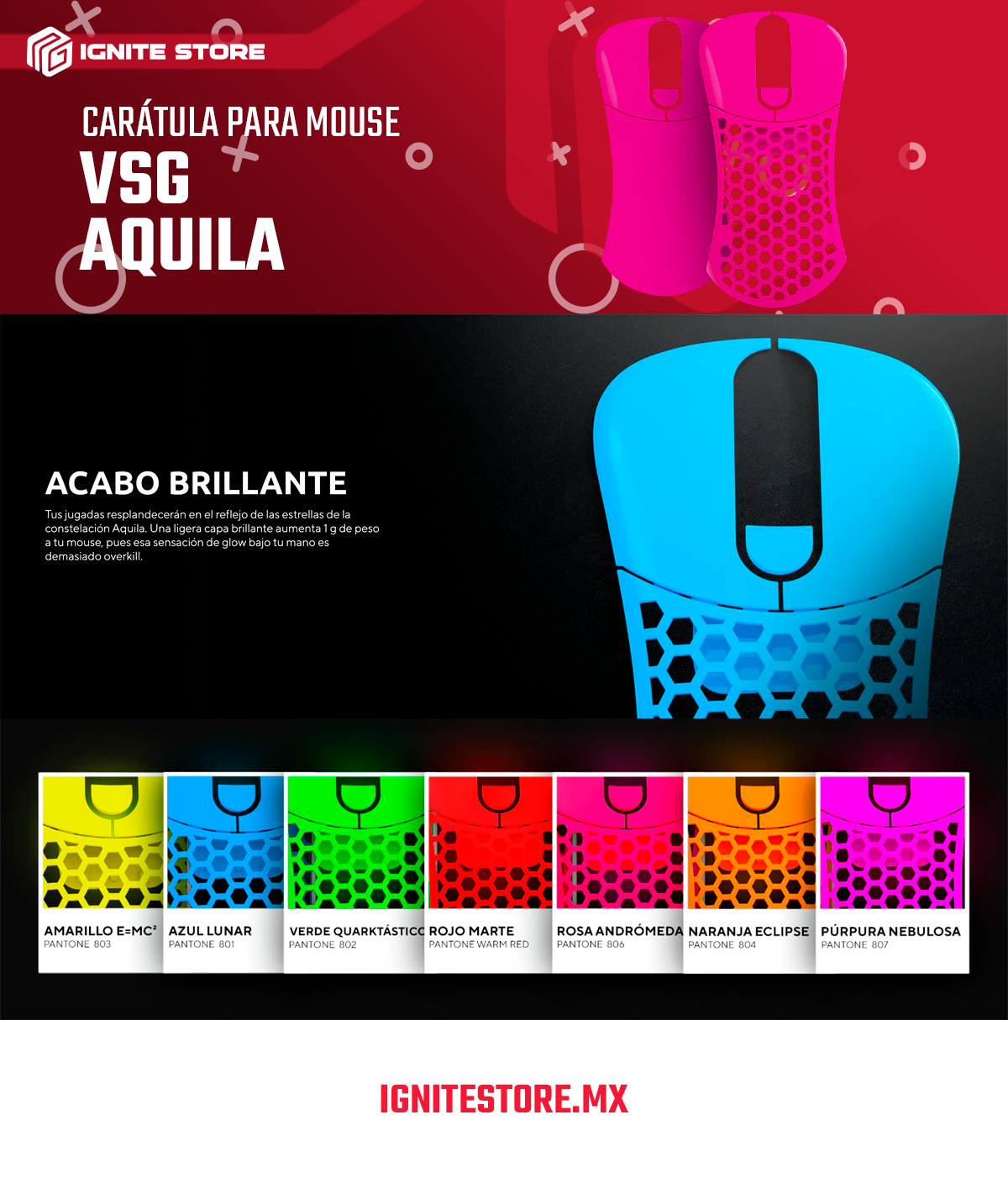 CARÁTULA PARA MOUSE VSG VIOLETA BRILLANTE - CASE-AQ-VIO-GLO