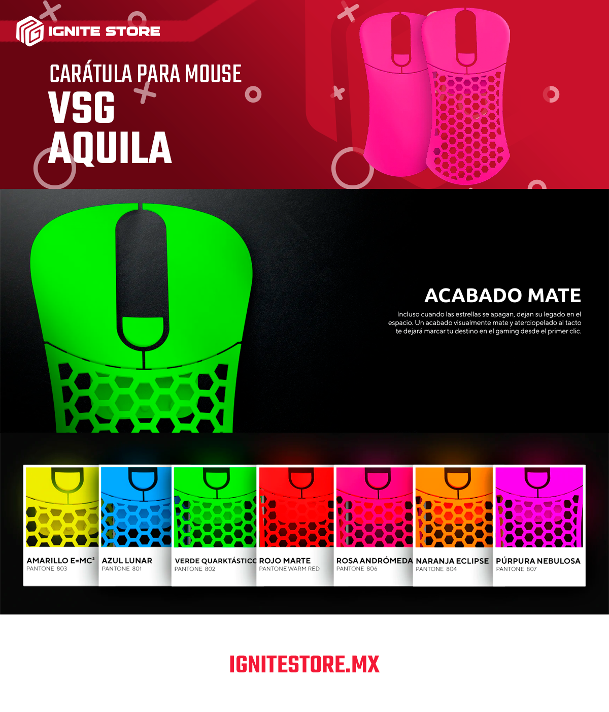 CARÁTULA PARA MOUSE VSG VIOLETA MATE - CASE-AQ-VIO-MAT