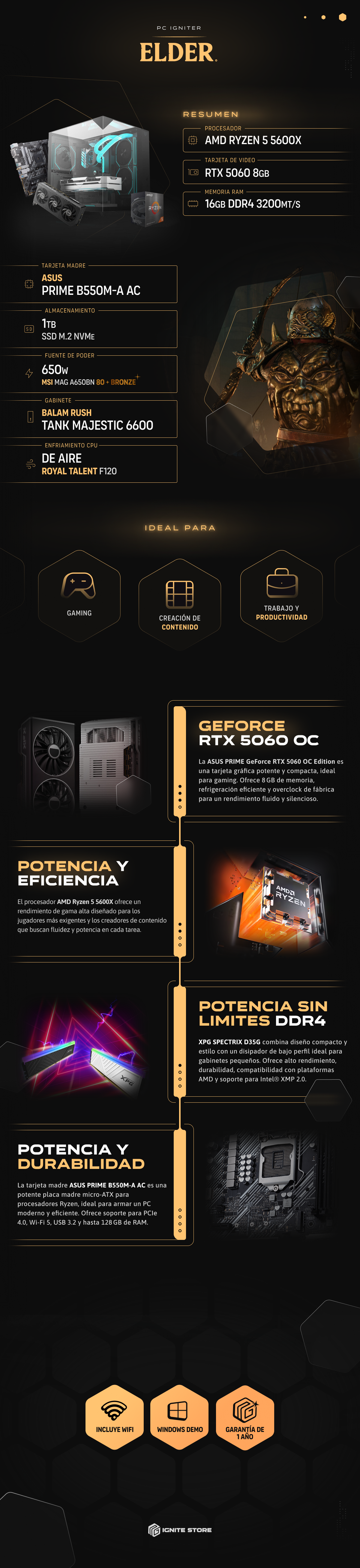 PC Igniter Elder - R5 5600X + 5060 OC