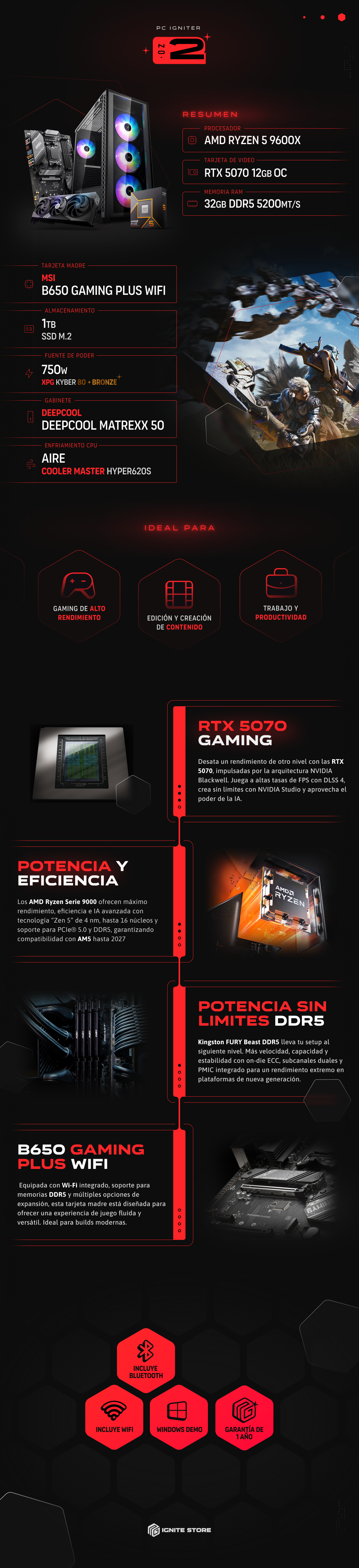 PC Igniter 2 - R5 9600X + RTX 5070