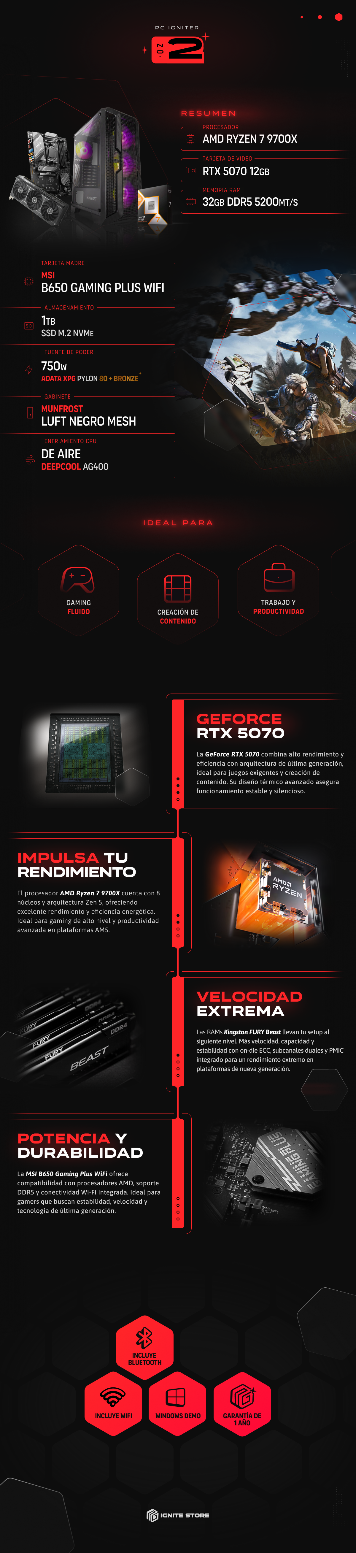 PC Igniter 2 | R7 9700X | RTX 5070 12GB