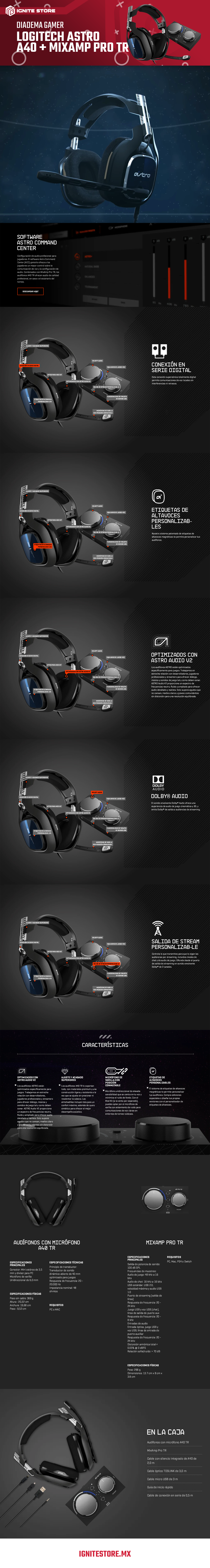 DIADEMA ASTRO A40 + MIXAMP PRO DOLBY ATMOS PC|PS4 / 939-001791