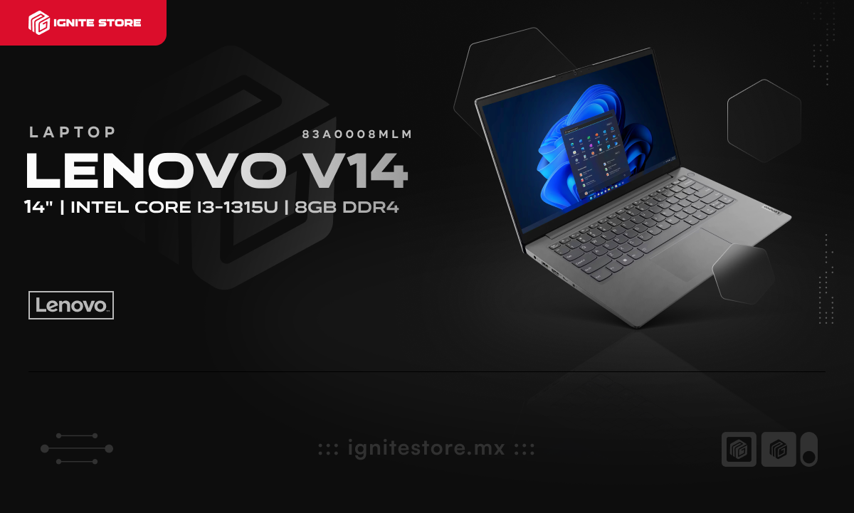 *PREVENTA* Laptop Lenovo V14 | 14" | Intel Core i3-i3-1315U | 8GB DDR4 | 256GB  SSD | Windows 11 Home | 83A0008MLM