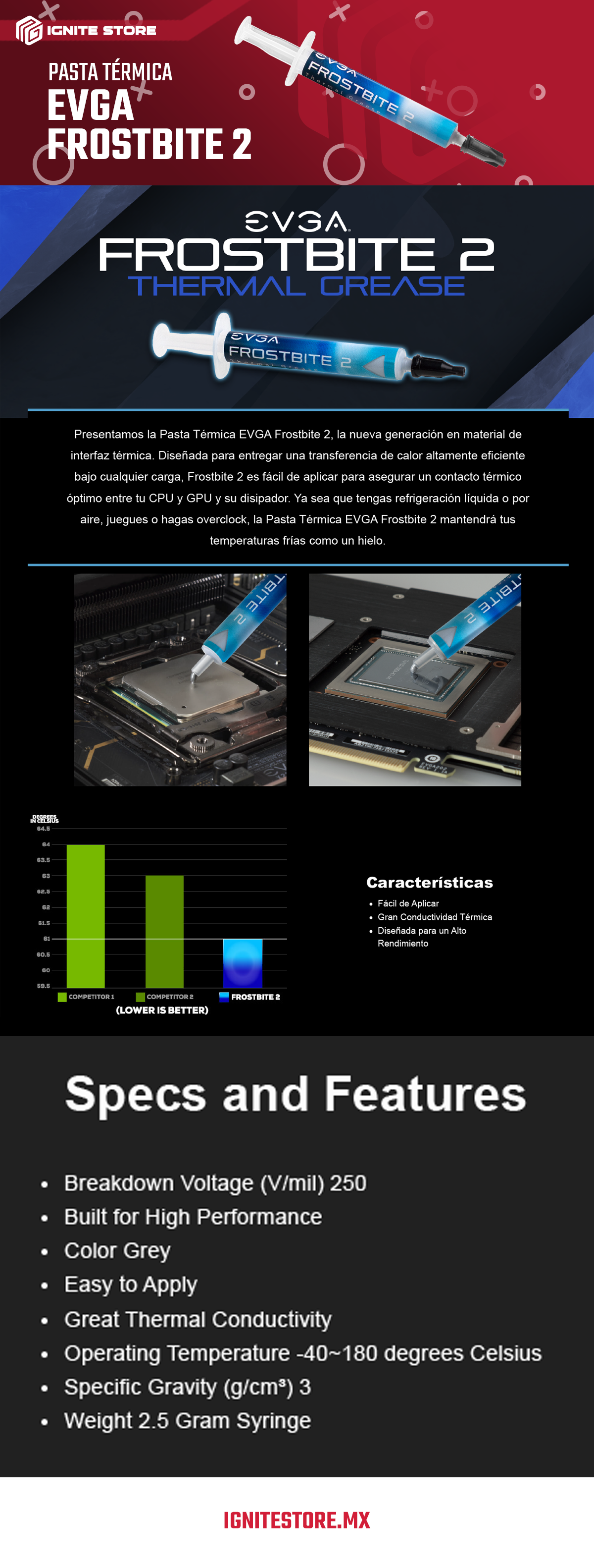 PASTA TERMICA EVGA FROSTBITE 2 ALTO RENDIMIENTO - 400-TG-TM01-BR