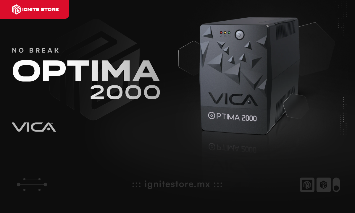 No Break Vica OPTIMA 2000 | 1200W,2000VA | Entrada 110-120V | Salida 110-120V | 8 Contactos | OPTIMA2000