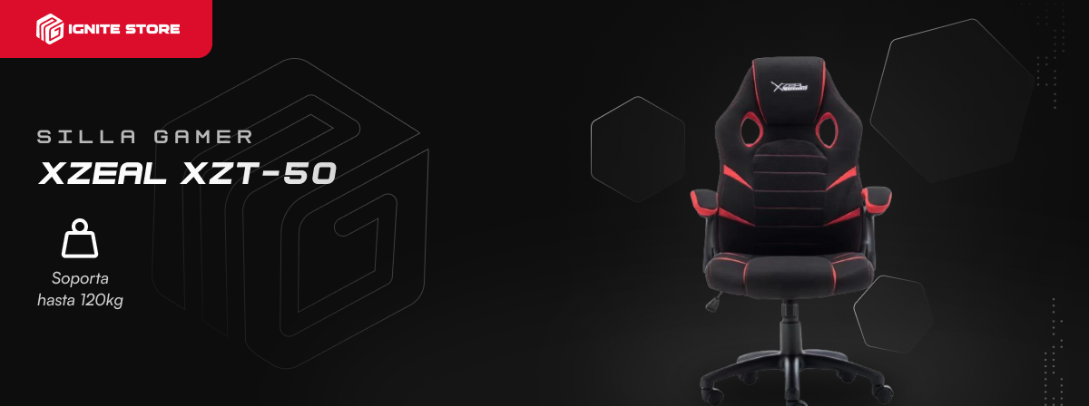 Silla Gamer Xzeal | XZT-50 | Roja/Negro | 120Kg | XSST050R