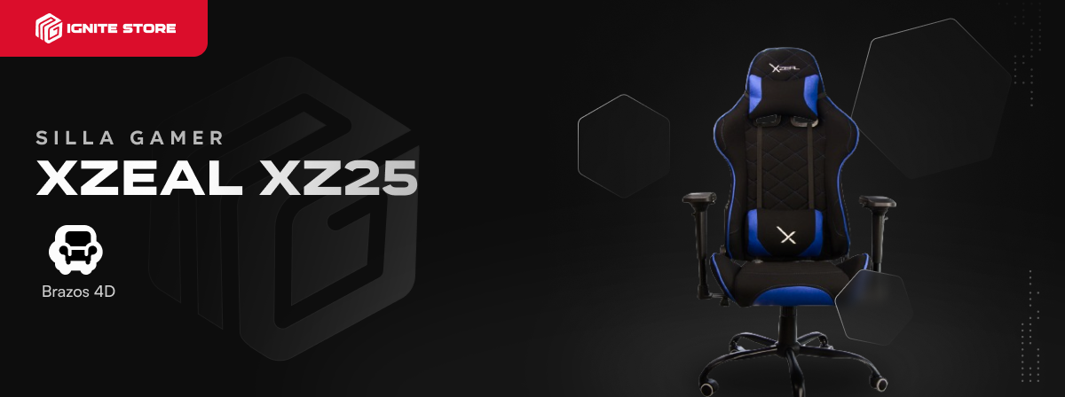 SILLA GAMER XZEAL XZ25 | NEGRA-AZUL | XZSXZ25A