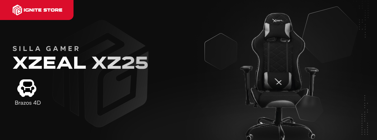 SILLA GAMER XZEAL XZ25 | NEGRO-NEGRO | XZSXZ25B