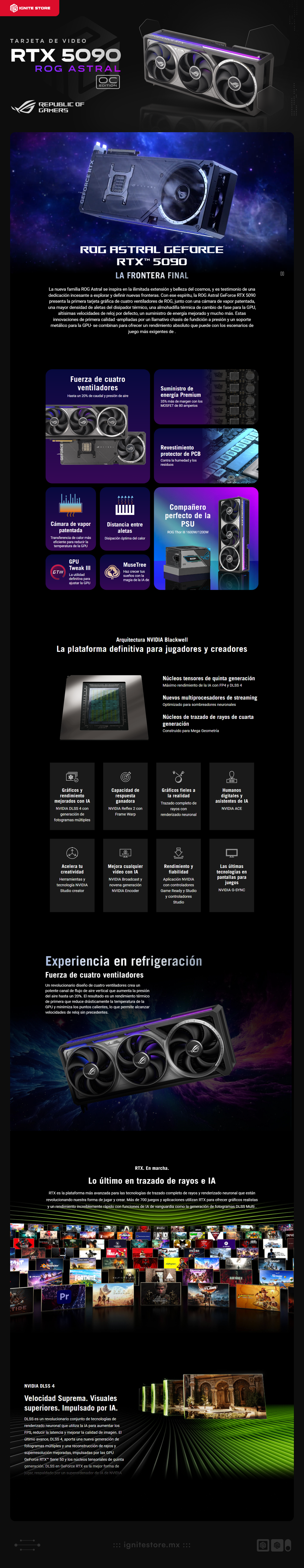 Tarjeta de Video ASUS ROG Astral GeForce RTX 5090 OC |  32GB GDDR7 | PCI Express 5.0 | 512-bit | Quad-Fan | ROG-ASTRAL-RTX5090-032G-GAMING