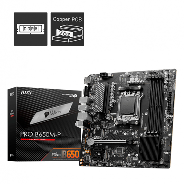 TARJETA MADRE MSI PRO B650M-P MICROATX DDR5 AM5 / PRO B650M-P