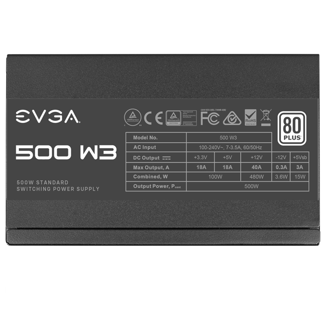 FUENTE DE PODER EVGA 500 W3  500W 80+ WHITE / 100-W3-0500-K1