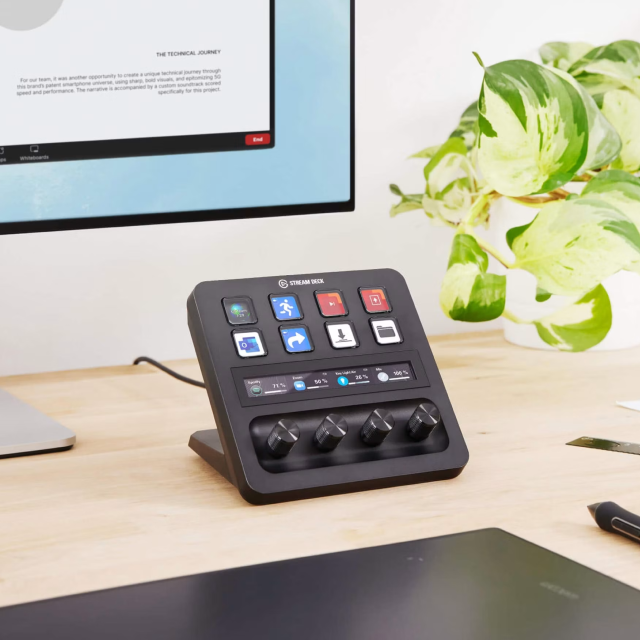 Controlador de Streaming Elgato Stream Deck + | 8 Teclas LCD Personalizables | 4 Perillas | Pantalla Táctil LCD | USB-C | Windows / Mac | Negro | 10GBD9901