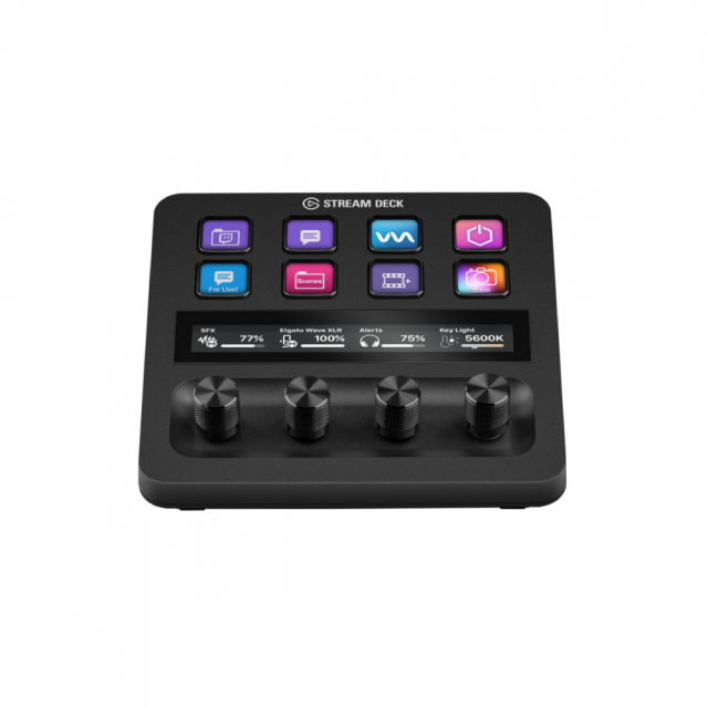 Controlador de Streaming Elgato Stream Deck + | 8 Teclas LCD Personalizables | 4 Perillas | Pantalla Táctil LCD | USB-C | Windows / Mac | Negro | 10GBD9901
