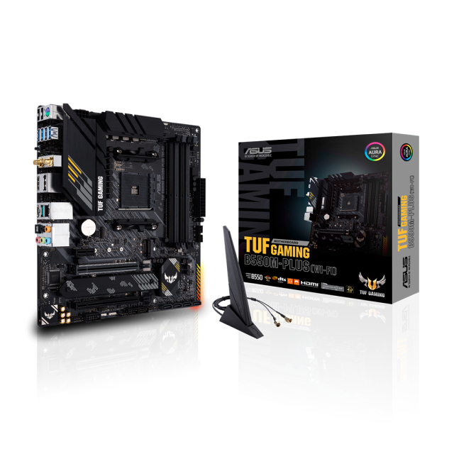 Tarjeta Madre ASUS TUF GAMING B550M-PLUS (WI-FI) | mATX | AM4 |  AMD B550 | DDR4 x 4 (Hasta 128GB) | Wi-Fi 6 | TUF GAMING B550M-PLUS (WI-FI)
