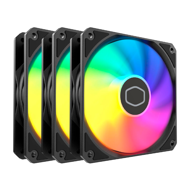 Kit de Ventiladores Cooler Master MF120 Lite │ 3×120 mm │ ARGB │ PWM Dinámico hasta 1,750 RPM │Negro │ MFW-B2DN-173PA-R1
