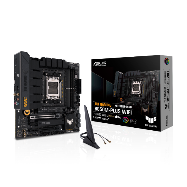 Tarjeta Madre ASUS TUF GAMING B650M-PLUS WIFI |  micro-ATX | AM5 | DDR5 x 4 (Hasta 192GB) | Wi-Fi 6 | 90MB1BF0-M0AAY0