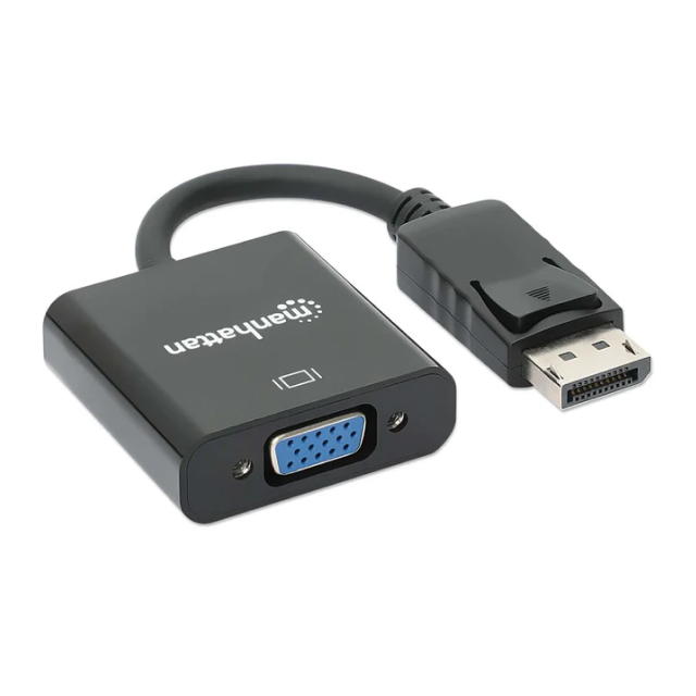Cable DisplayPort a VGA Manhattan 151962 | DisplayPort (DP) Macho | VGA (D-Sub) Hembra | 60 Hz | 15 cm | Negro | 151962