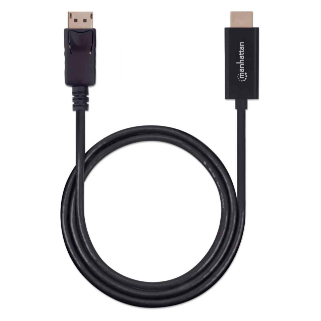 CABLE DE VIDEO MANHATTAN DISPLAYPORT A HDMI M-M 1M / 4K@60HZ / DISPLAYPORT CON SEGUROS - 153195