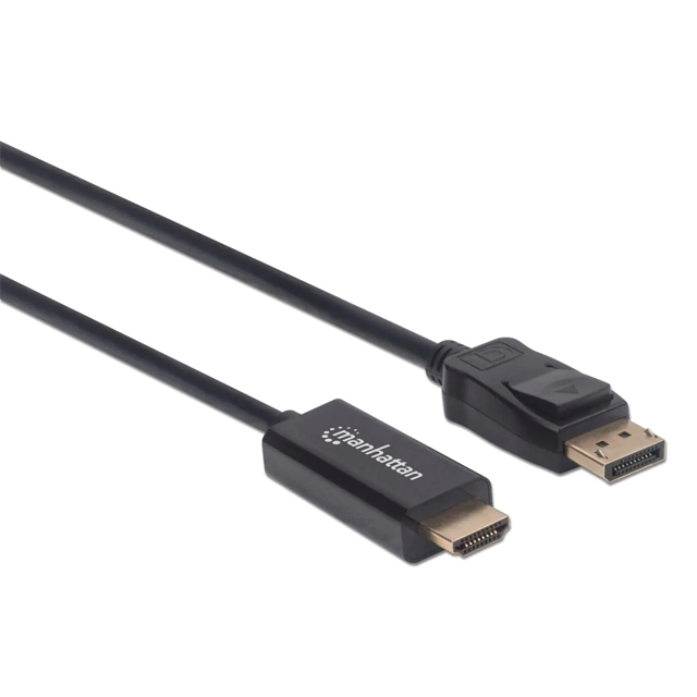 CABLE DE VIDEO MANHATTAN DISPLAYPORT A HDMI M-M 1M / 4K@60HZ / DISPLAYPORT CON SEGUROS - 153195