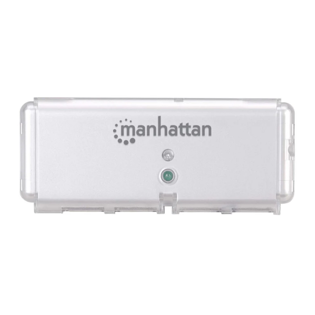 HUB USB de Bolsillo Manhattan 160599 | Alta Velocidad | 4 Puertos USB-A | USB 2.0 | Plateado | 160599