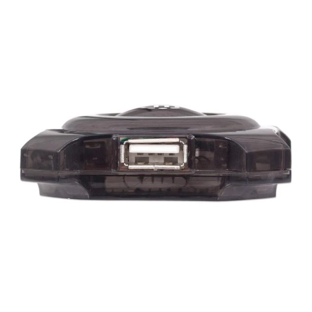 Mini HUB USB Manhattan 162272 | 4 Puertos USB-A | USB 2.0 | Negro | 162272