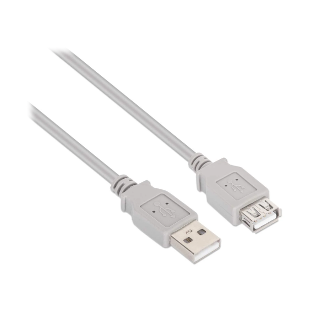 Cable Manhattan USB-A (Macho) - USB-A (Hembra) | 1.8 metros | Color Gris | 165211