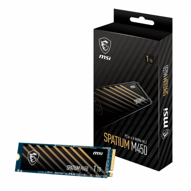 Unidad SSD MSI Spatium M450  │ 1TB │ PCI Express 4.0 │ NVMe │ M.2 │ Spatium M450 PCIe 4.0 NVMe M.2 1TB