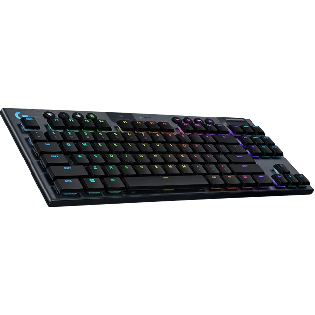 Teclado Gamer Inalámbrico Logitech G915 - Mecánico - Switches GL Táctil - TKL - Perfil Bajo - Inglés - Lightspeed - Carbón - RGB Lightsync - 920-009495