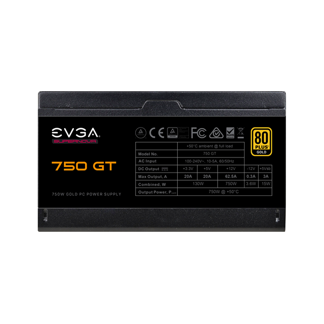 FUENTE DE PODER EVGA SUPERNOVA 750 GT 750W 80+GOLD MODULAR / 220-GT-0750-Y1