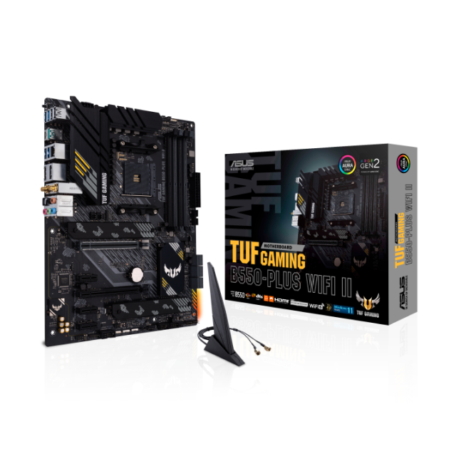 Tarjeta Madre ASUS TUF GAMING B550-PLUS WIFI II | ATX | AM4 | DDR4  x 4 (Hasta 128GB) | Wi-Fi 6 / Bluetooth v5.1 | TUF GAMING B550-PLUS WIFI II