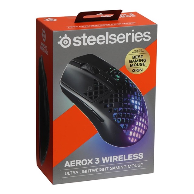 MOUSE ALAMBRICO STEELSERIES AEROX 3 ONYX RGB 8,500DPI IP54 / 62611