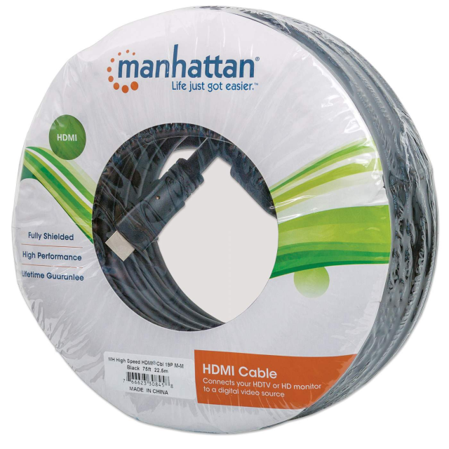 Cable de Video Manhattan HDMI - 22.5m (75ft) - FHD - 308485