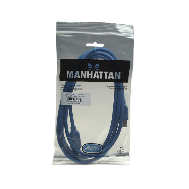 Cable Manhattan USB A (Macho) - Micro USB B (Macho) | 5 Gbps | 2 metros | Color Azul | 325424