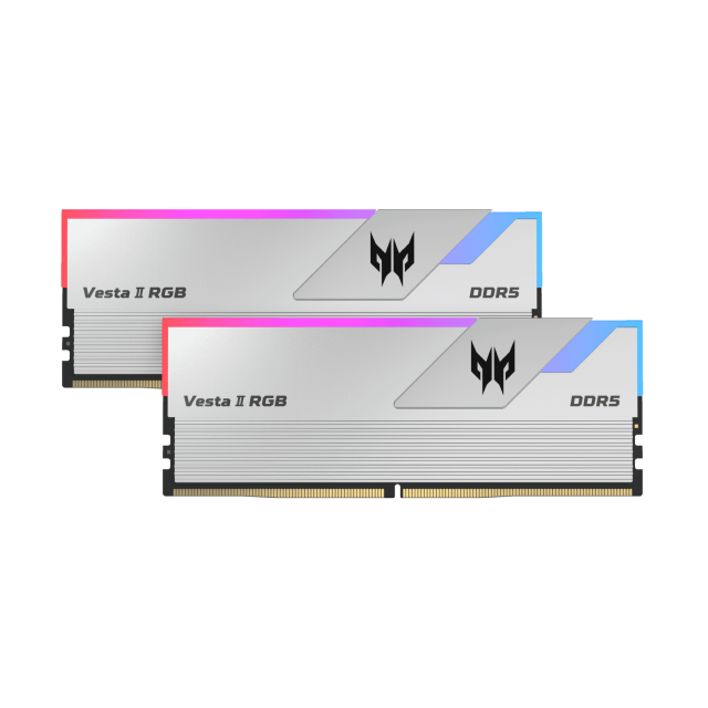 Kit de Memoria RAM Acer Predator Vesta II | 64 GB (2x32 GB) | DDR5 | 6400 MT/s | CL32 | XMP | Color Plata | BL.9BWWR.365