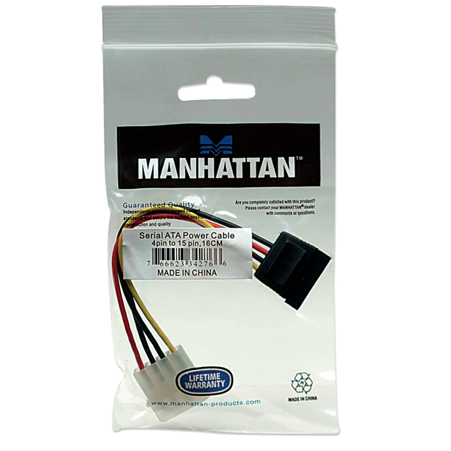 CABLE DE ENERGIA SATA MANHATTAN 4 A 15 PINES 16CM - 342766