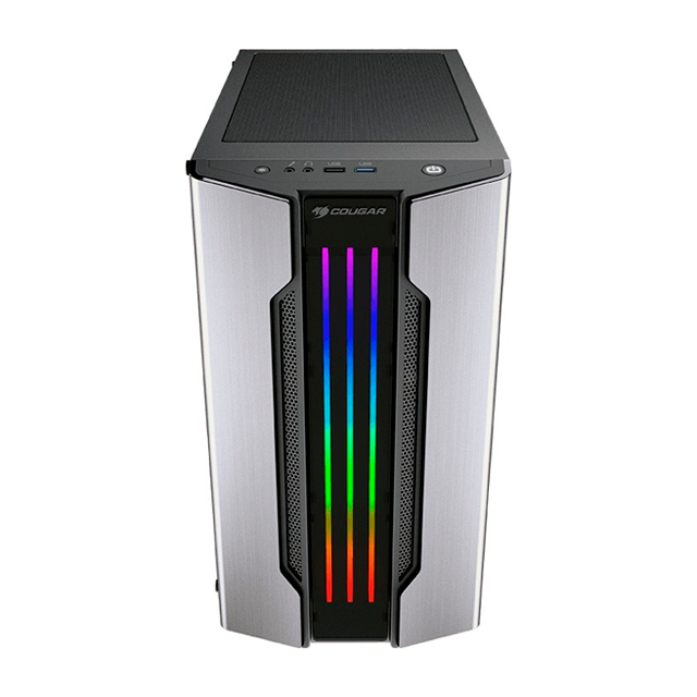 GABINETE COUGAR GEMINI M SILVER RGB MATX CRISTAL TEMPLADO - 385TMB0.0002