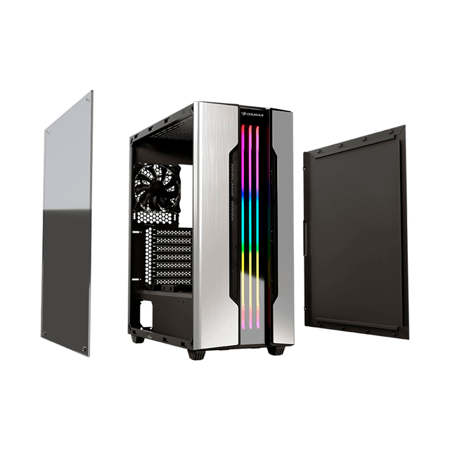 GABINETE COUGAR GEMINI M SILVER RGB MATX CRISTAL TEMPLADO - 385TMB0.0002