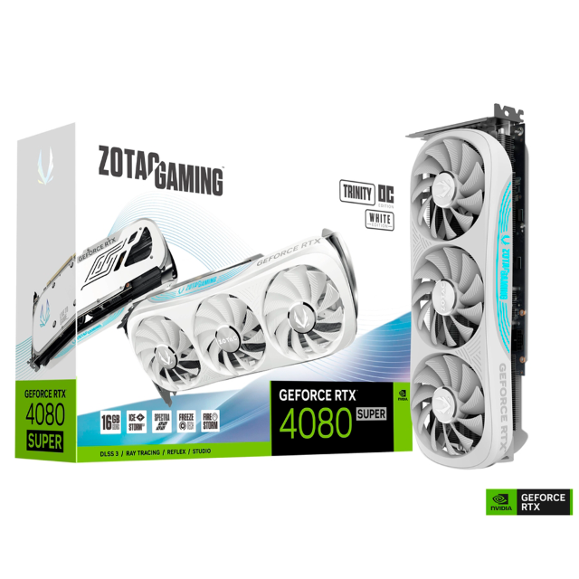 Tarjeta de Video ZOTAC NVIDIA GeForce RTX 4080 SUPER Trinity OC White | 16GB | 256-bit GDDR6X | PCI Express 4.0 | ZT-D40820Q-10P