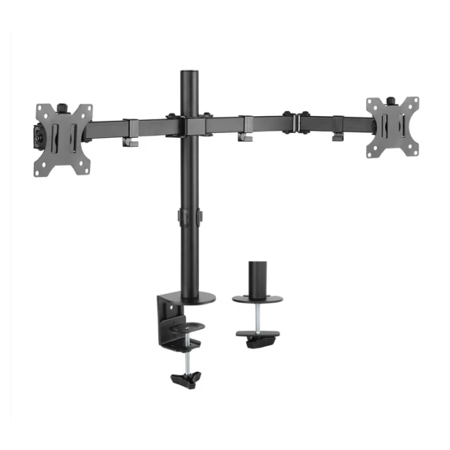 Soporte Articulado para 2 Monitores Manhattan | Monitores de 13” a 32” | Hasta 8 KG por Brazo | Compatible con VESA | Color Negro | 461528