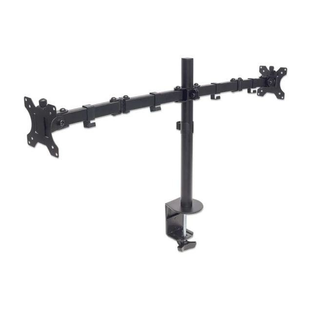 Soporte Articulado para 2 Monitores Manhattan | Monitores de 13” a 32” | Hasta 8 KG por Brazo | Compatible con VESA | Color Negro | 461528