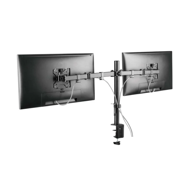 Soporte Articulado para 2 Monitores Manhattan | Monitores de 13” a 32” | Hasta 8 KG por Brazo | Compatible con VESA | Color Negro | 461528