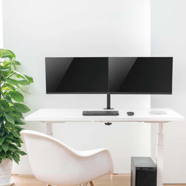 Soporte Articulado para 2 Monitores Manhattan | Monitores de 13” a 32” | Hasta 8 KG por Brazo | Compatible con VESA | Color Negro | 461528