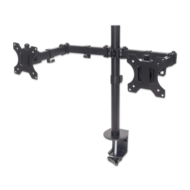 Soporte Articulado para 2 Monitores Manhattan | Monitores de 13” a 32” | Hasta 8 KG por Brazo | Compatible con VESA | Color Negro | 461528