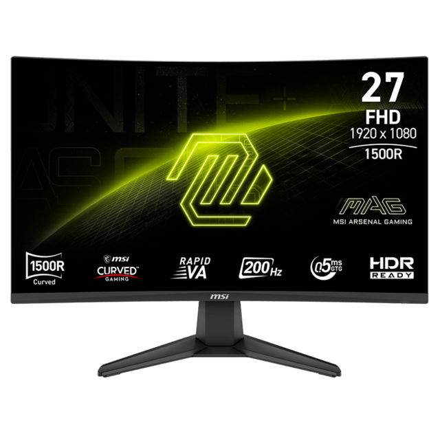 Monitor Gamer MSI MAG 276CF E20 27" | Full HD 1920 × 1080| Panel Rapid VA Curvo | 200 Hz | Adaptive-Sync | HDR Ready | Conectividad HDMI / DisplayPort | Negro | MAG 276CF E20