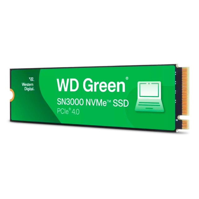 SSD WD Green SN3000 WDS500G4G0E | 500 GB | M.2 2280 | NVMe PCIe 4.0 x4 | Hasta 5000 MB/s Lectura | Hasta 4100 MB/s Escritura | WDS500G4G0E
