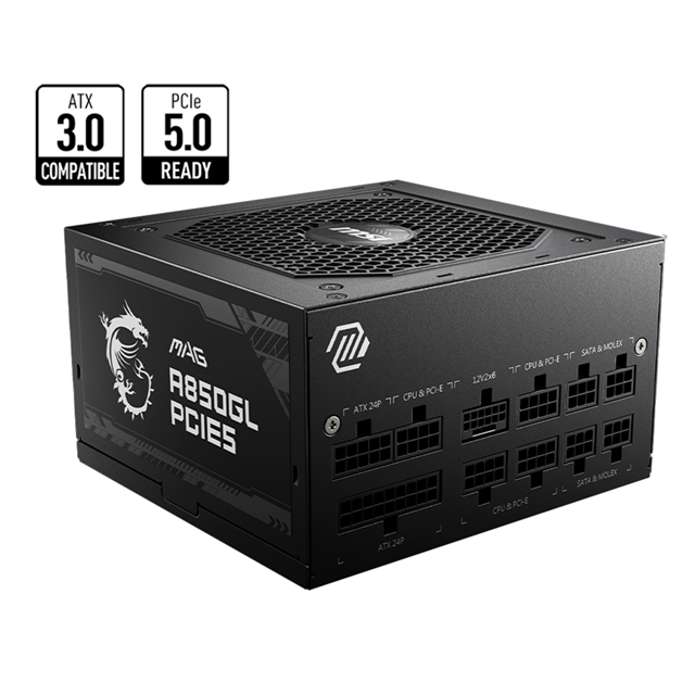 FUENTE DE PODER MSI MAG A850GL 850W 80+ GOLD MODULAR ATX3.0 / MAG A850GL PCIE5