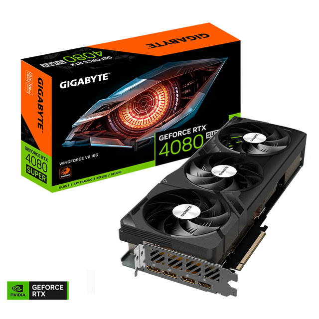 Tarjeta de video Gigabyte RTX 4080 Super Windforce V2 | 16GB | GV-N408SWF3V2-16GD