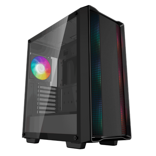 Gabinete Deepcool CC560 ARGB V2 | Media Torre | ATX / Micro-ATX / Mini-ITX | USB 3.0 | Cristal Templado | 4 Ventiladores ARGB Pre-Instalados | Negro | R-CC560-BKTAA4-G-2