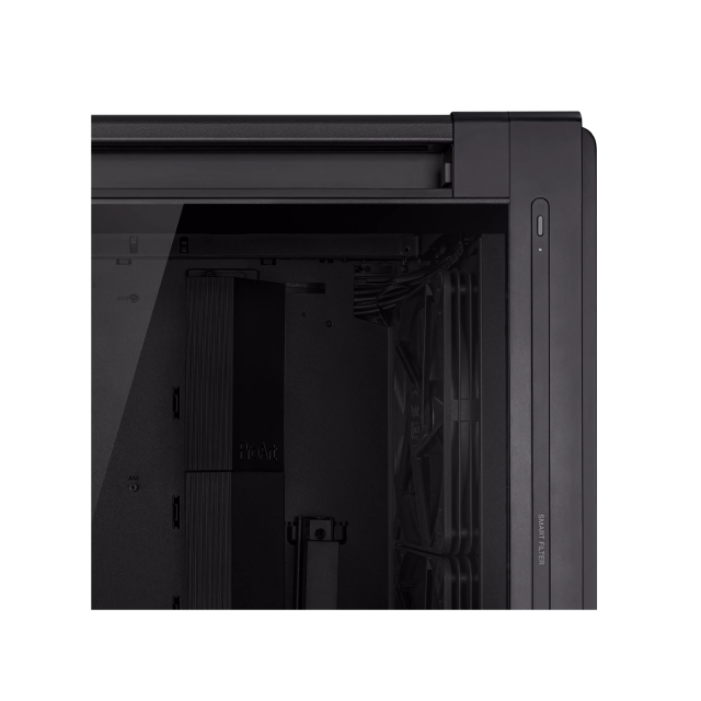 Gabinete ASUS ProArt PA602 | Torre Completa | E-ATX / ATX / Micro-ATX / Mini-ITX / DTX / Mini-DTX | USB 2.0 / USB 3.2 | 3 Ventiladores Pre-Instalados | Cristal Templado | Negro | PA602